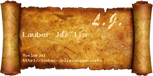 Lauber Júlia névjegykártya